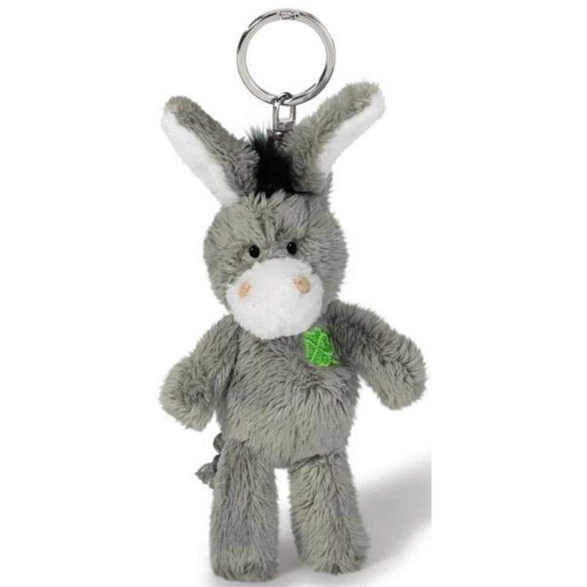 NICI Selection Esel Schlüsselanhänger mit gesticktem Kleeblatt, ca. 10 cm