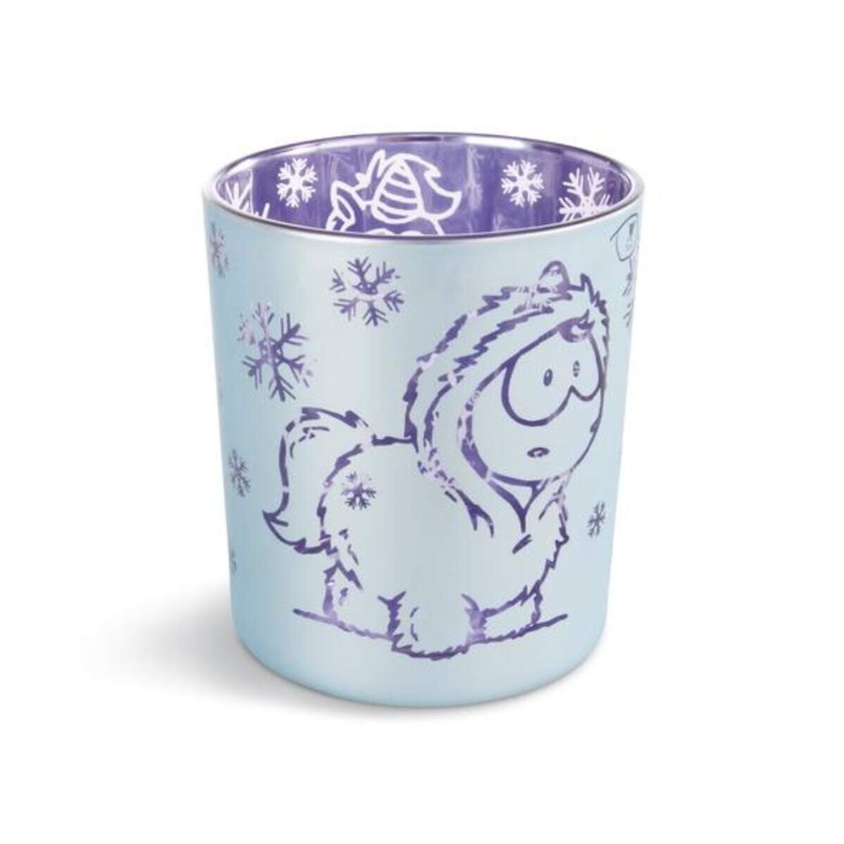 NICI Theodor and Friends Kerzenglas Einhorn Snow Coldson