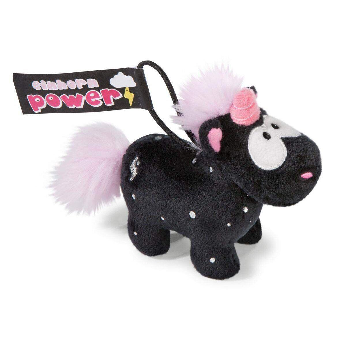 NICI Theodor and Friends Schlüsselanhänger Einhorn Carbon Flash mit Schlaufe, 11 cm