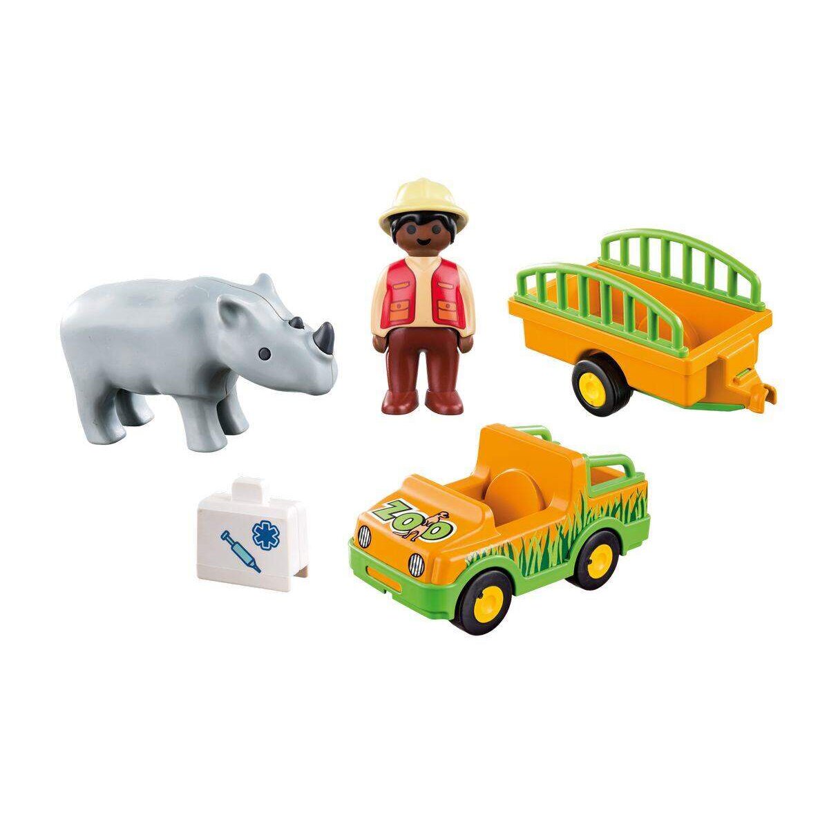 PLAYMOBIL® 70182 1.2.3 Zoofahrzeug mit Nashorn