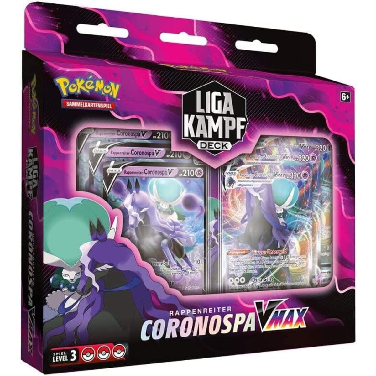 Pokemon Liga-Kampfdeck Schimmelreiter oder Rappenreiter-Coronospa-VMAX, 1 Packung, sortiert