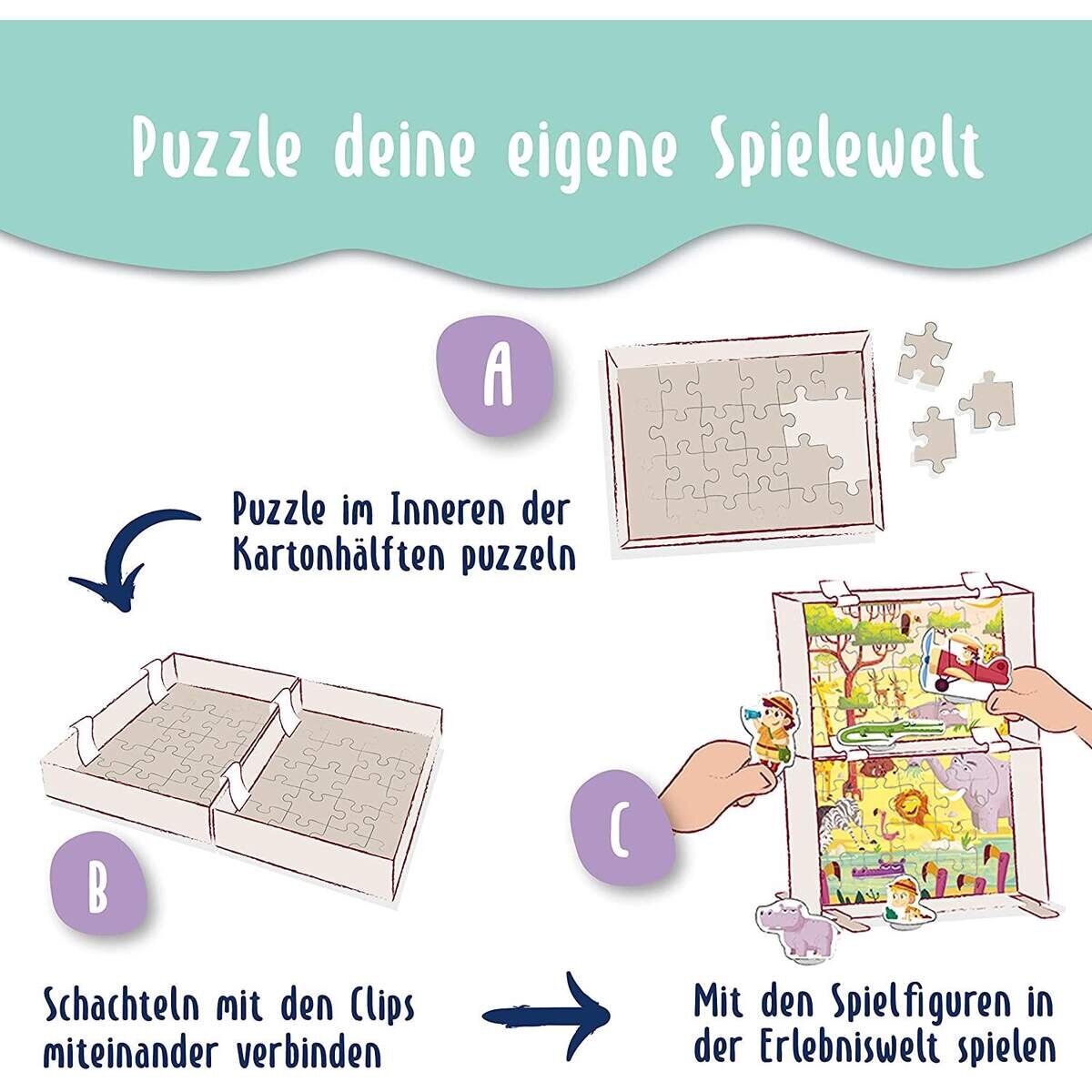 Ravensburger Kinderpuzzle Puzzle&Play Tiere 2, 2x24 Teile