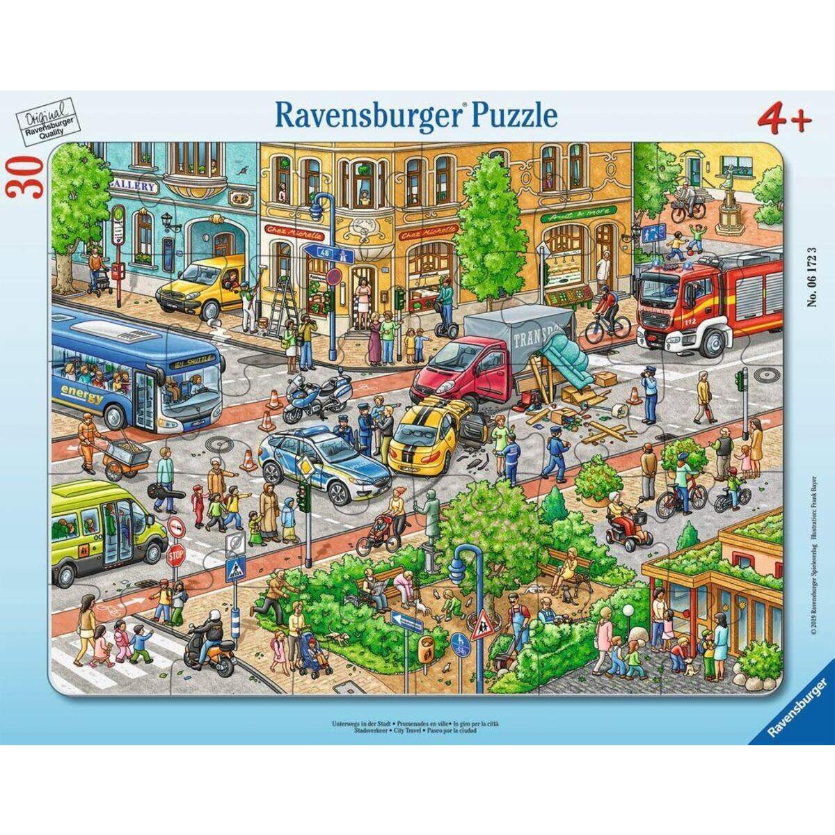 Ravensburger Kinderpuzzle Unterwegs in der Stadt, 30 Teile