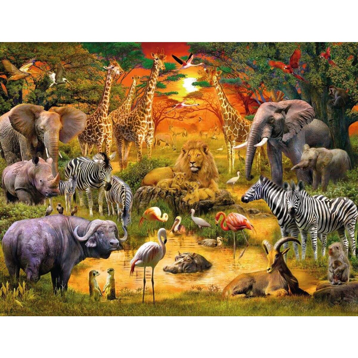 Ravensburger Puzzle Versammlung am Wasserloch