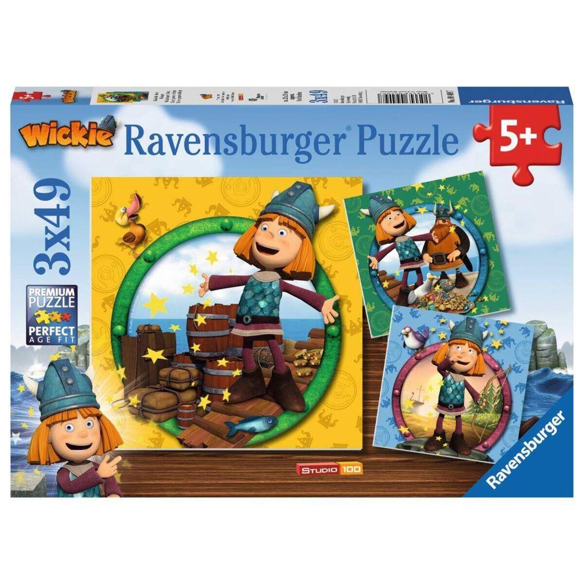 Ravensburger Puzzle Wickie der kleine Wikinger, 3x49 Teile