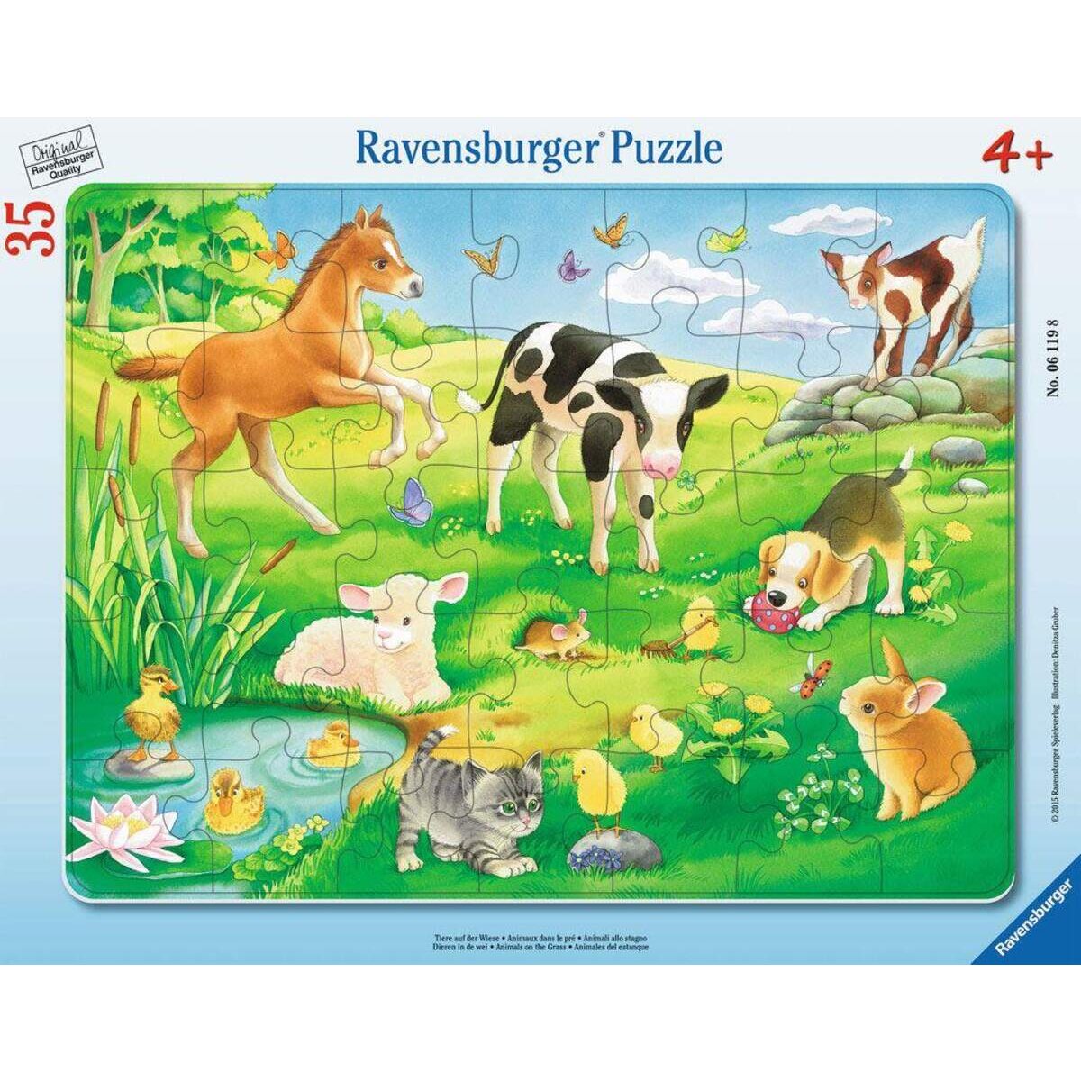 Ravensburger Rahmenpuzzle Tiere auf der Wiese, 35 Teile