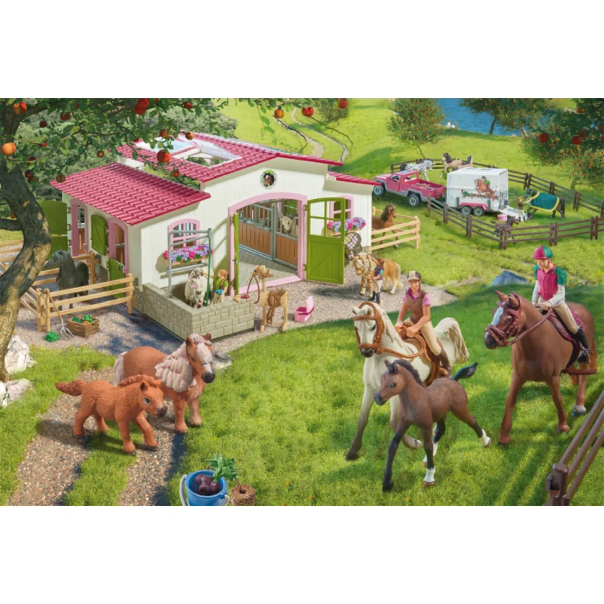 Schmidt Spiele Puzzle - Schleich® Horse Club Ausritt ins Grüne, 100 Teile + 2 Figuren