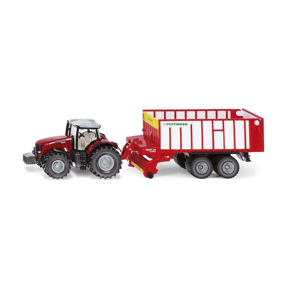 SIKU 1987 Massey Ferguson Traktor mit Pöttinger Jumbo