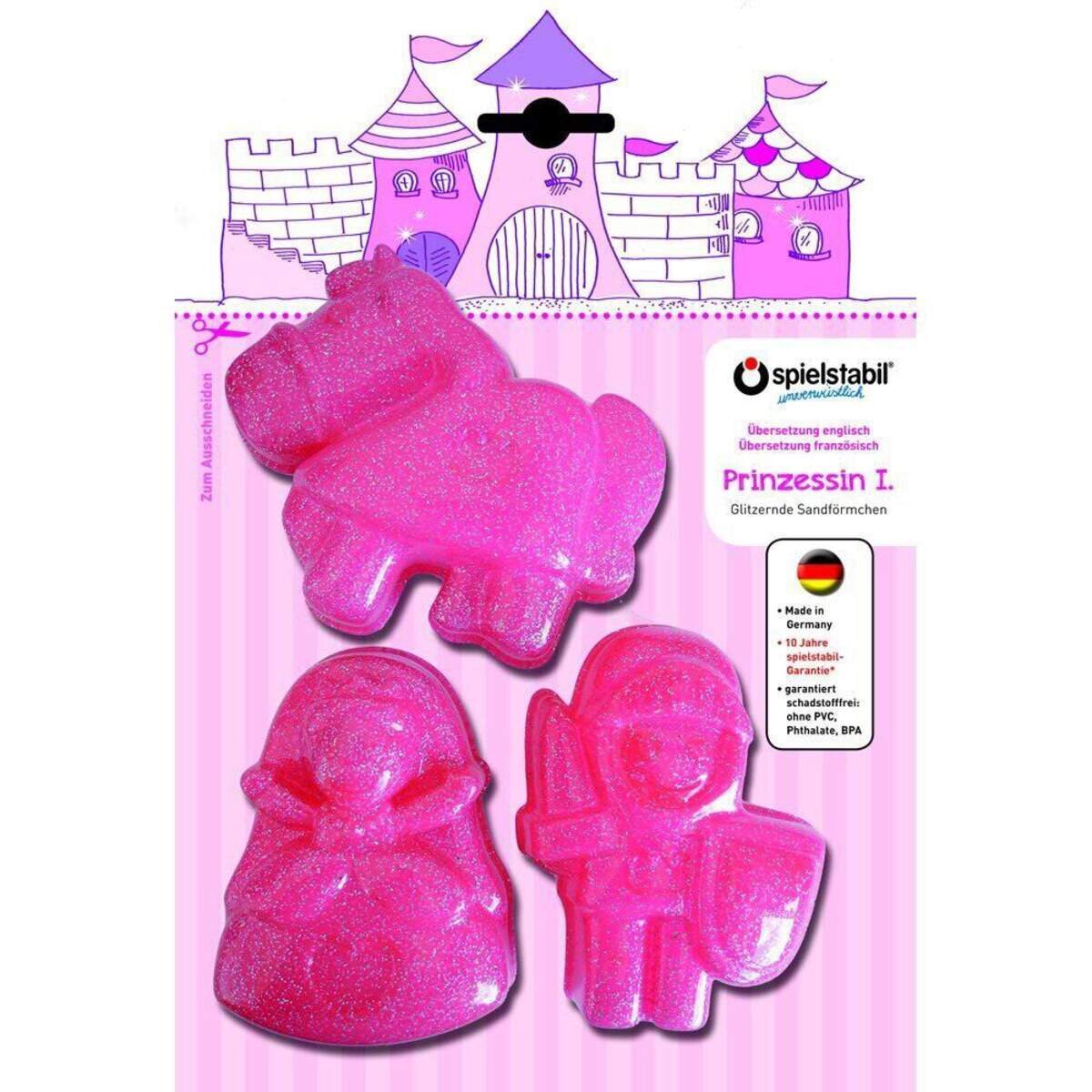 spielstabil Glitzer-Sandformen, 3 Stück
