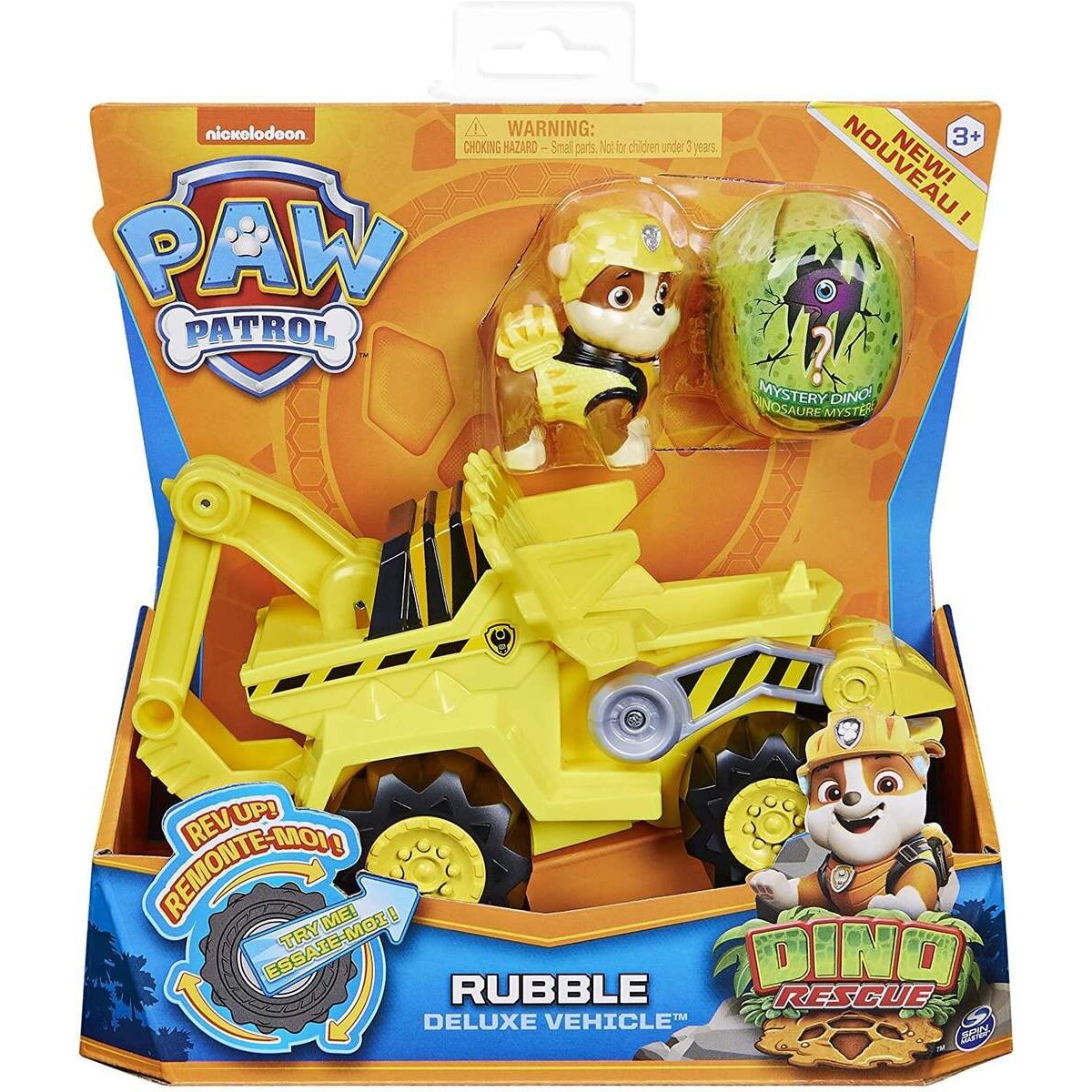 Spin Master Paw Patrol - Dino Rescue – Rubble – Set Charakter & Deluxe Fahrzeug
