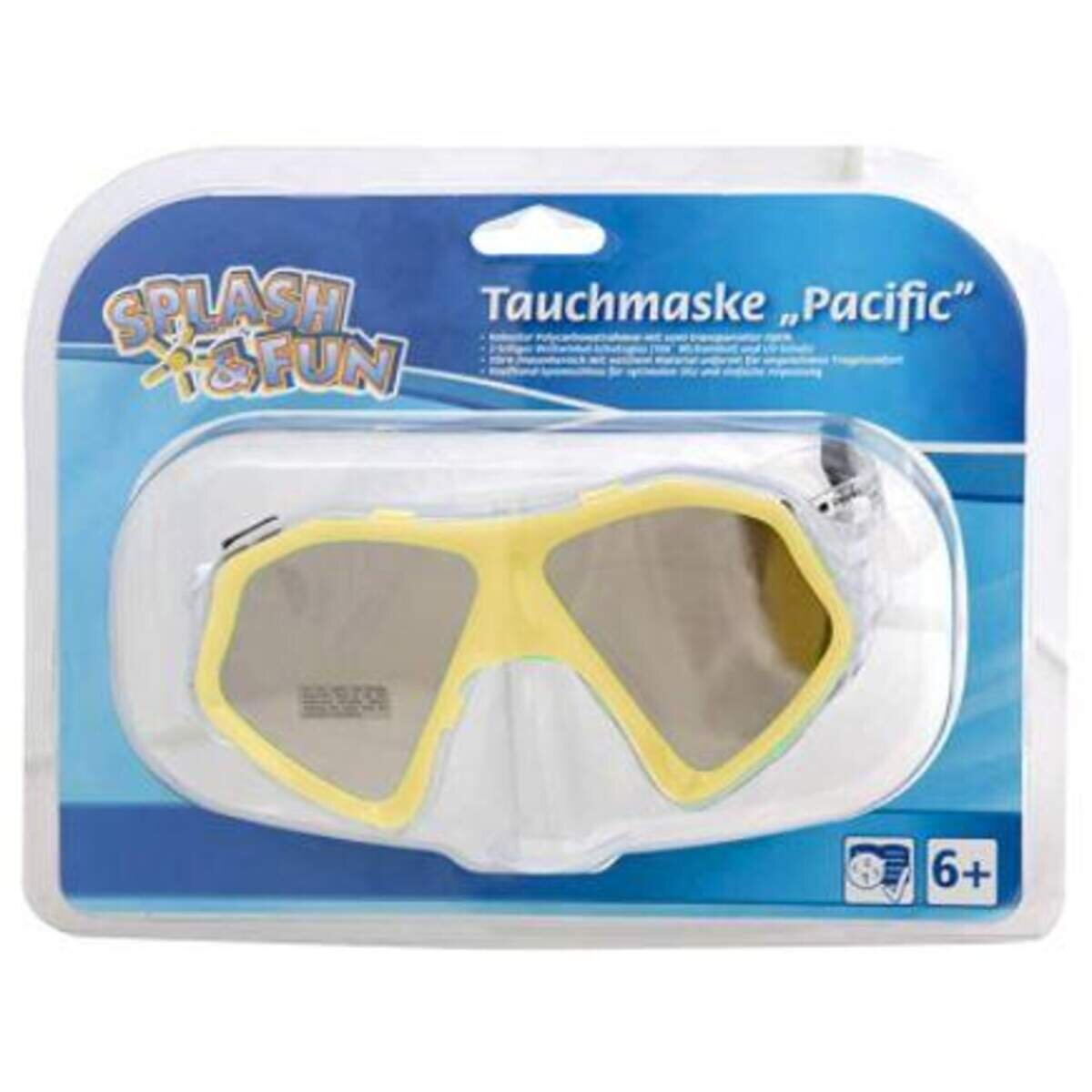 Splash & Fun Tauchmaske Pacific, Silikon, 1 Stück, 4-fach sortiert