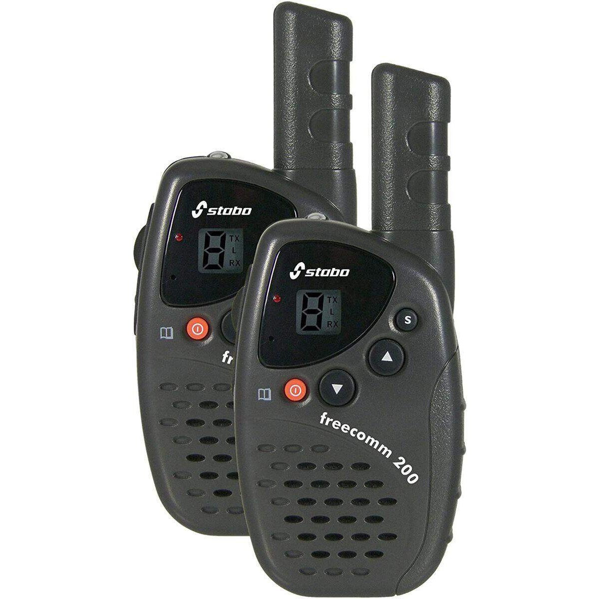Stabo Elektronik Freecomm PMR-446 Funkhandy bis 5 km Reichweite, 200 Set schwarz