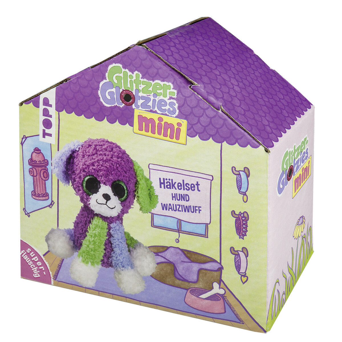Topp Mini Glitzer-Glotzies Häkelset Hund Wauziwuff