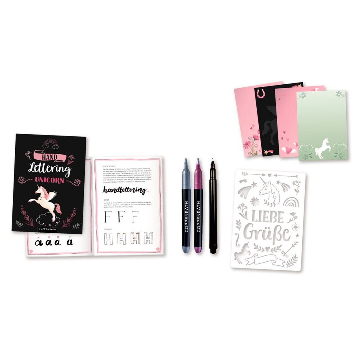 Coppenrath Verlag Mein Handlettering Starter-Set - Unicorn (100% selbst gem.)