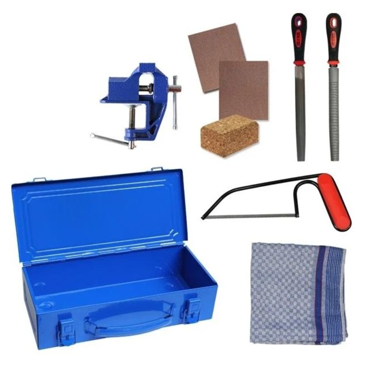 Corvus Kids at Work - Werkzeugkasten Metall blau, 8-teilig