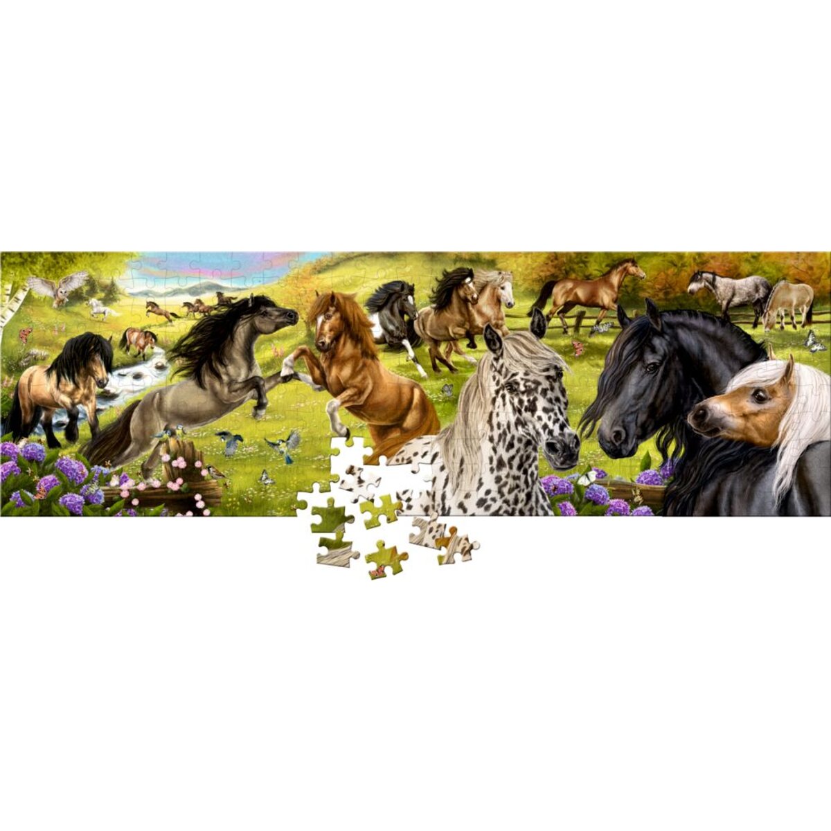 Die Spiegelburg Panorama-Puzzle - Pferdefreunde (250 Teile)