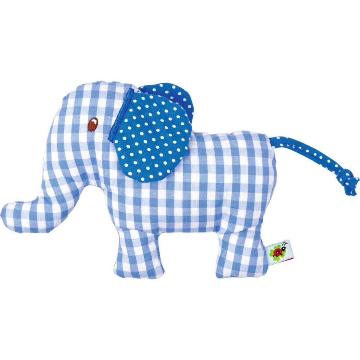Die Spiegelburg Rassel Elefant BabyGlück, hellblau