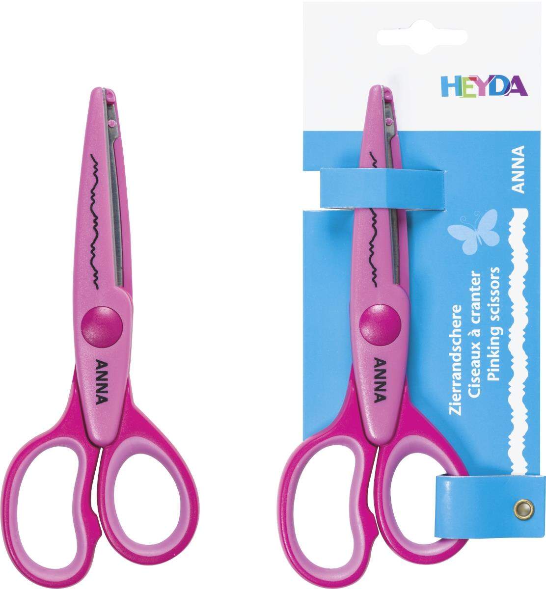 Heyda Zierrandschere Anna, ca. 16cm, pink