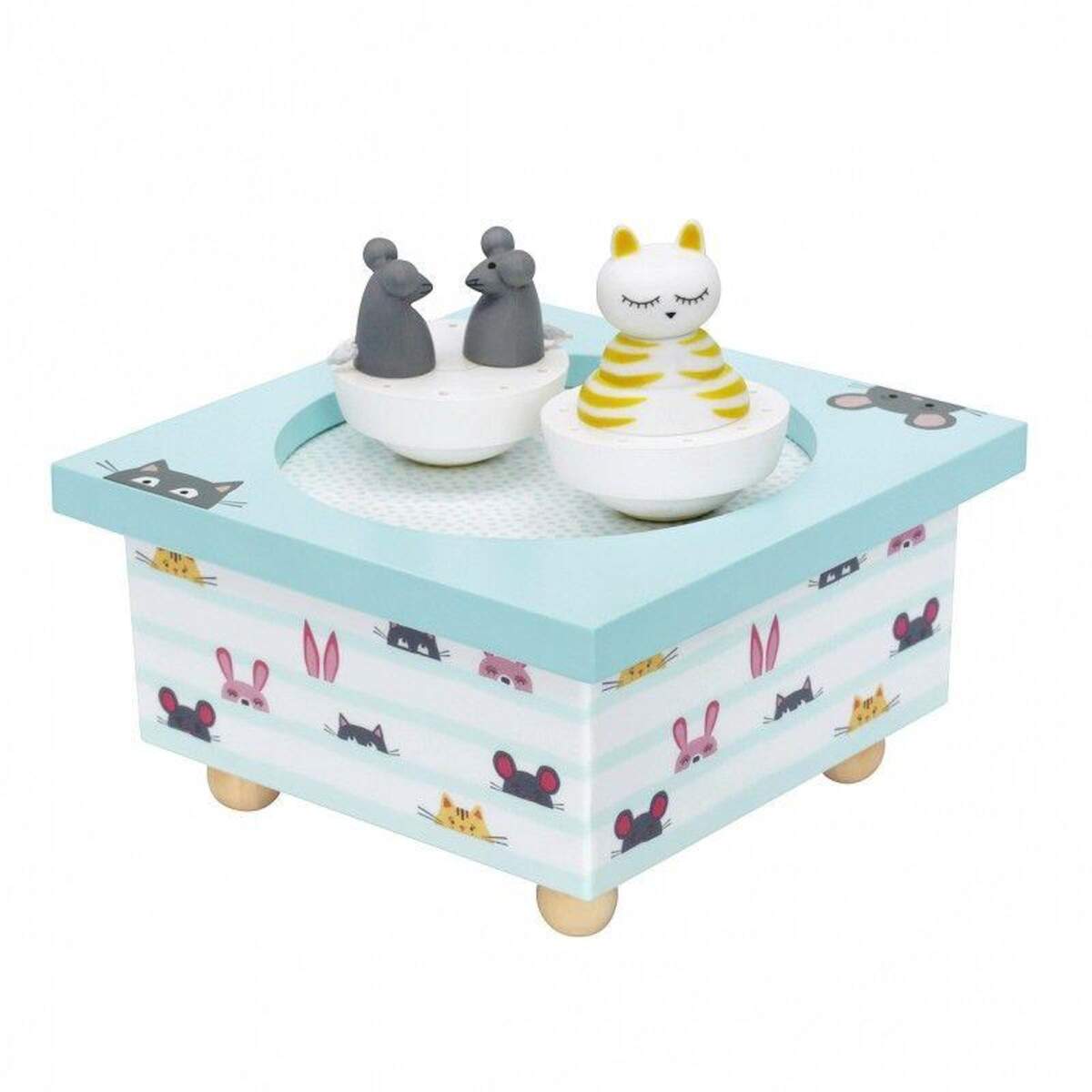 Trousselier Holz Spieldose Tanzende Katz & Maus