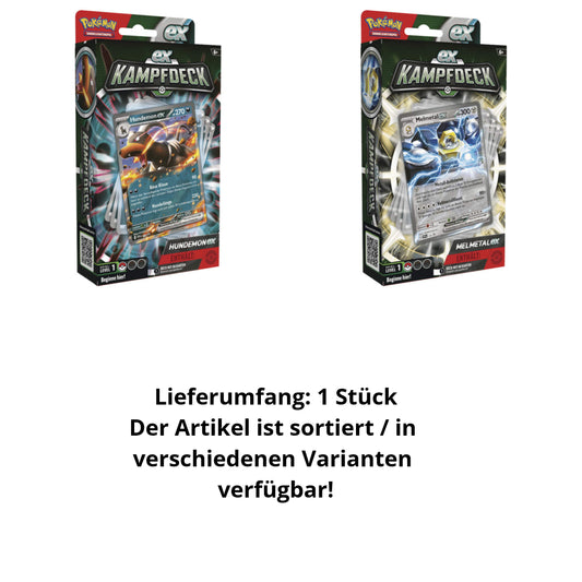 Pokemon Kampfdeck Hundemon-ex oder Melmetal-ex, 1 Stück, 2-fach sortiert