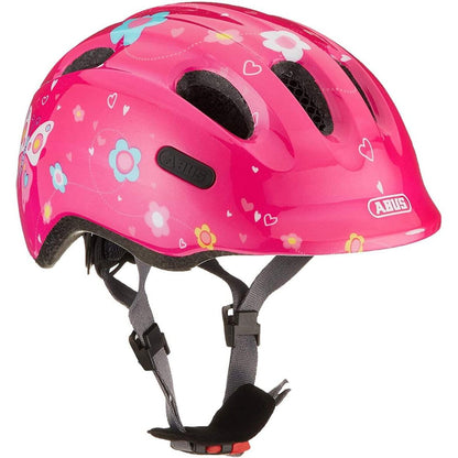 ABUS Smiley 2.0 Kinderhelm - Robuster Fahrradhelm, pink butterfly, 45 - 50 cm