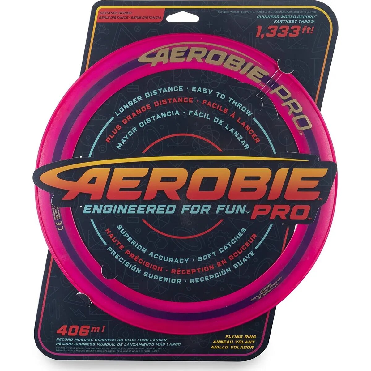Aerobie 6046387 Pro Flying Ring Wurfring mit Durchmesser 33 cm, 1 Stück, 4-fach sortiert