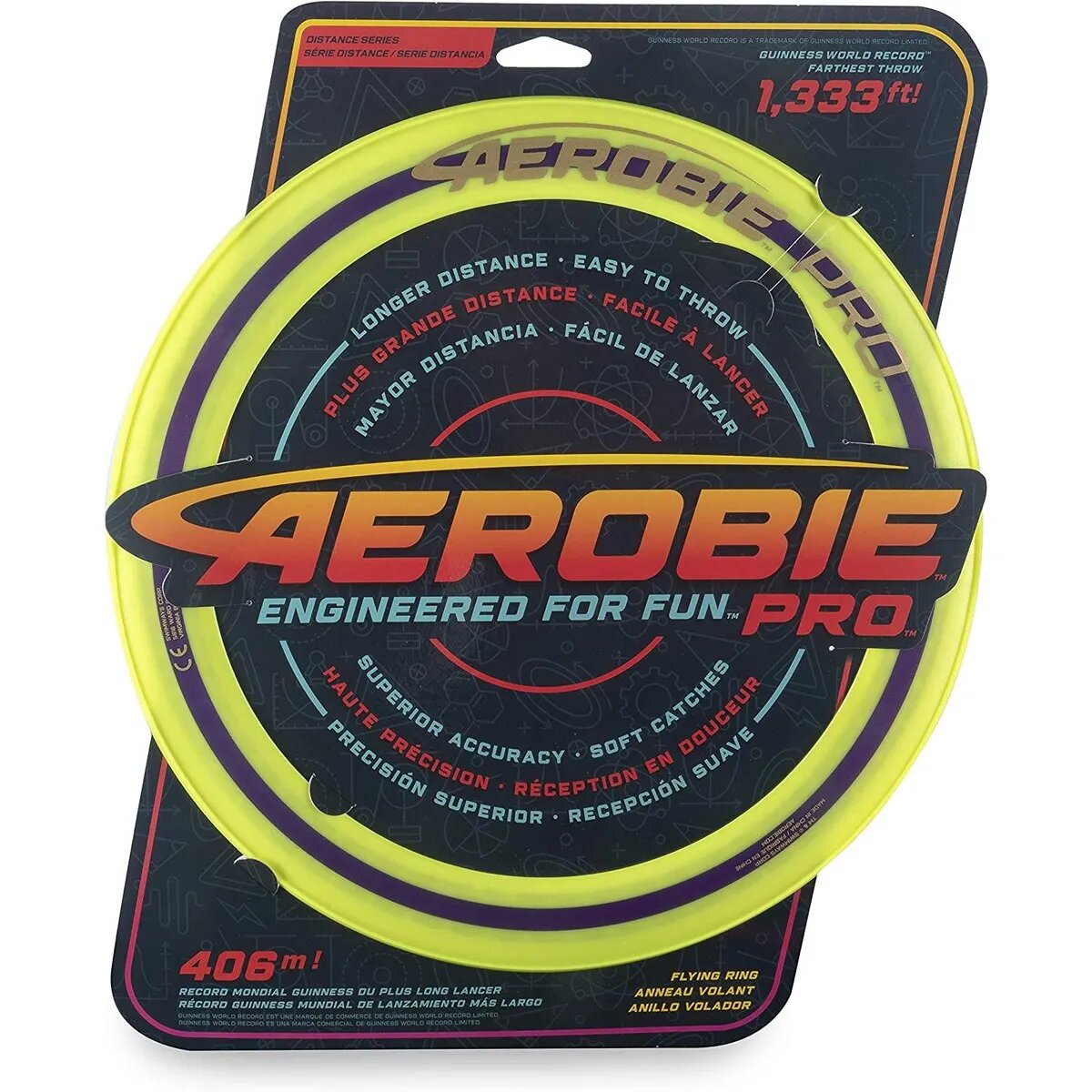 Aerobie 6046387 Pro Flying Ring Wurfring mit Durchmesser 33 cm, 1 Stück, 4-fach sortiert
