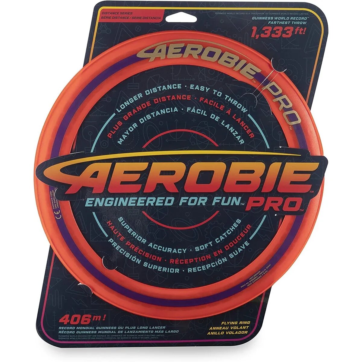Aerobie 6046387 Pro Flying Ring Wurfring mit Durchmesser 33 cm, 1 Stück, 4-fach sortiert