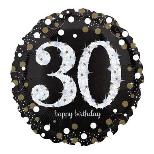 amscan Folienballon Happy Birthday 30 holographic