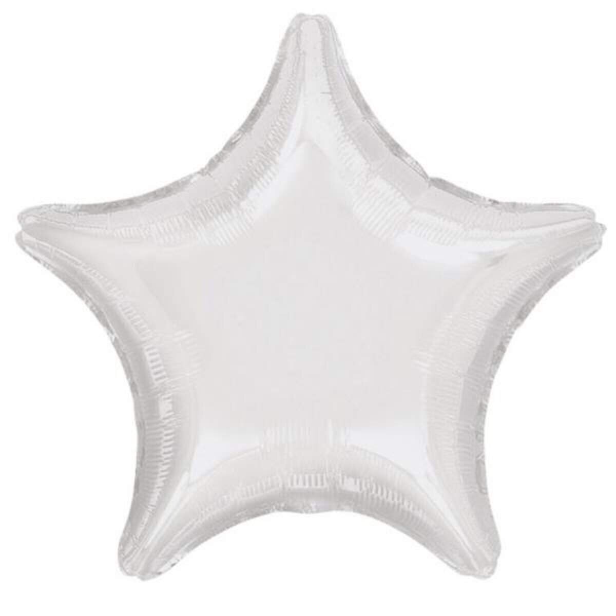 amscan Folienballon Metallic White Stern 48 cm