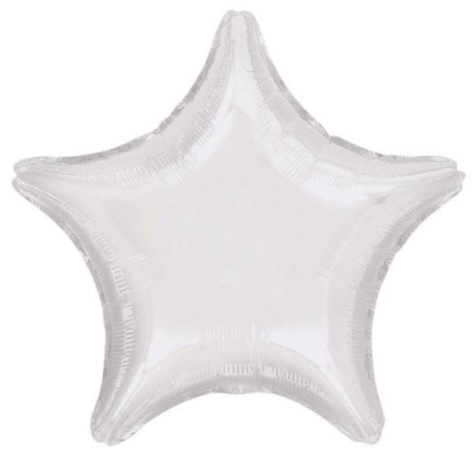 amscan Folienballon Metallic White Stern 48 cm
