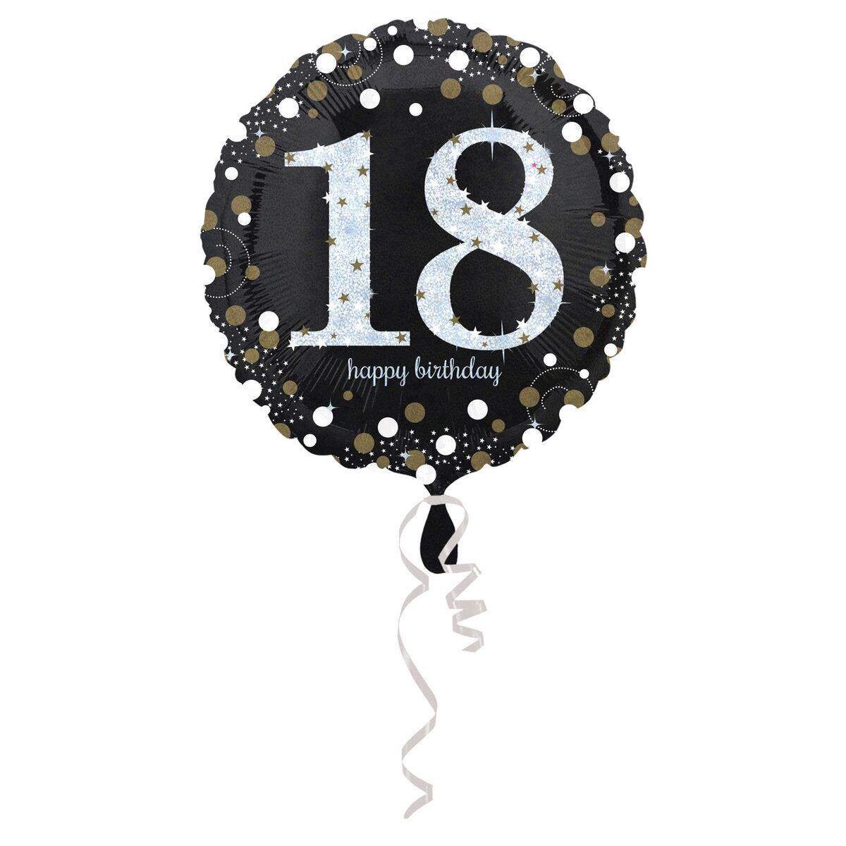 amscan Folienballon Sparkling Birthday 18, 43 cm
