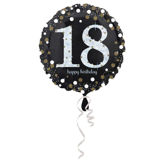 amscan Folienballon Sparkling Birthday 18, 43 cm