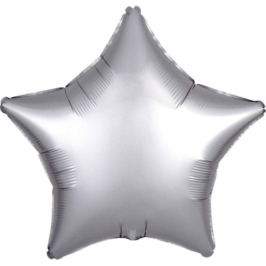 amscan Folienballon Stern Satin Luxe Silber