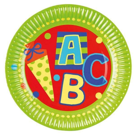 amscan Pappteller Schulanfang 23 cm Ø, 8er