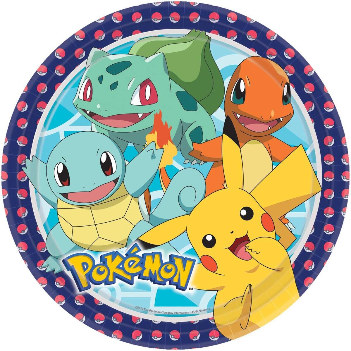amscan Partyteller Pokemon 8 Stück Ø 23cm