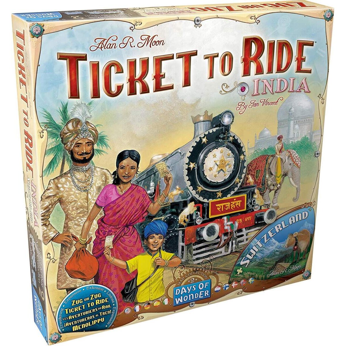 Asmodee Days of Wonder Zug um Zug - Indien + Schweiz (Map Collection 2)