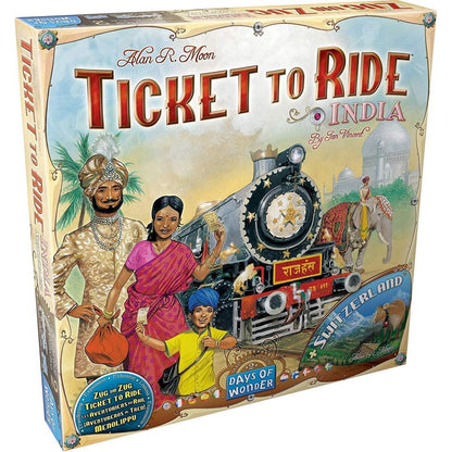 Asmodee Days of Wonder Zug um Zug - Indien + Schweiz (Map Collection 2)
