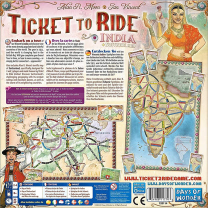 Asmodee Days of Wonder Zug um Zug - Indien + Schweiz (Map Collection 2)