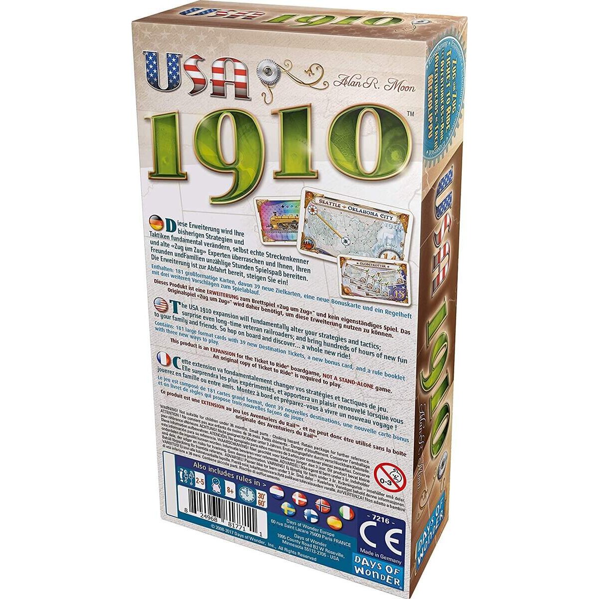 Asmodee Days of Wonder Zug um Zug, USA 1910