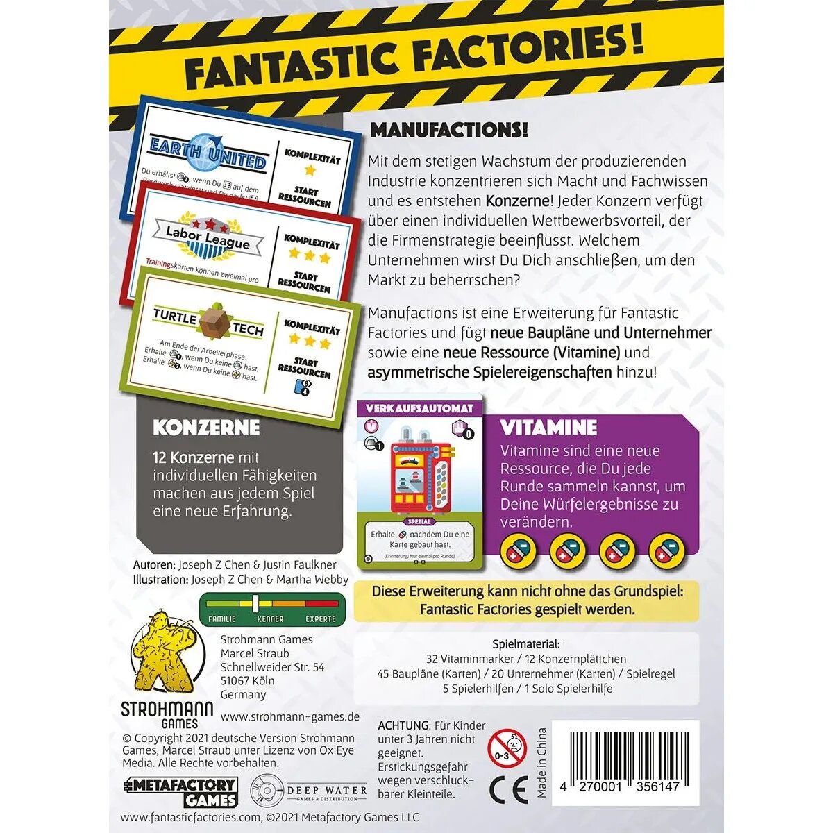 Asmodee Strohmann Games Fantastic Factories - Manufactions [Erweiterung]
