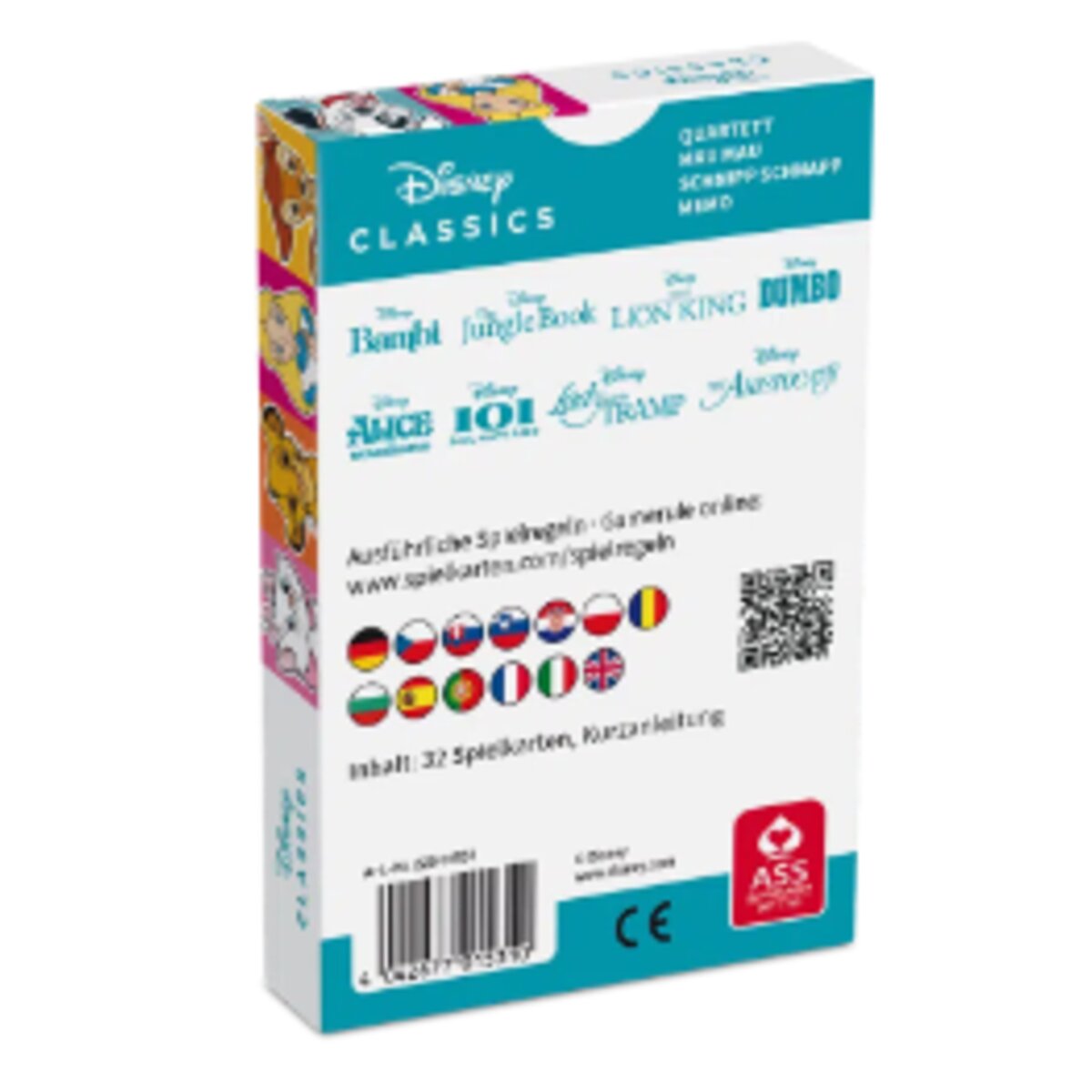 ASS Altenburger Diesney Classics Quartett 4 in 1, Kartenspiel