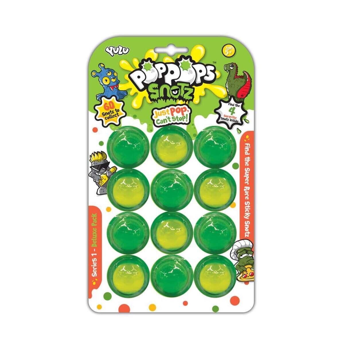 Bandai Poppops Snotz Deluxe Pack grün mit 6 Slime-Bubbels