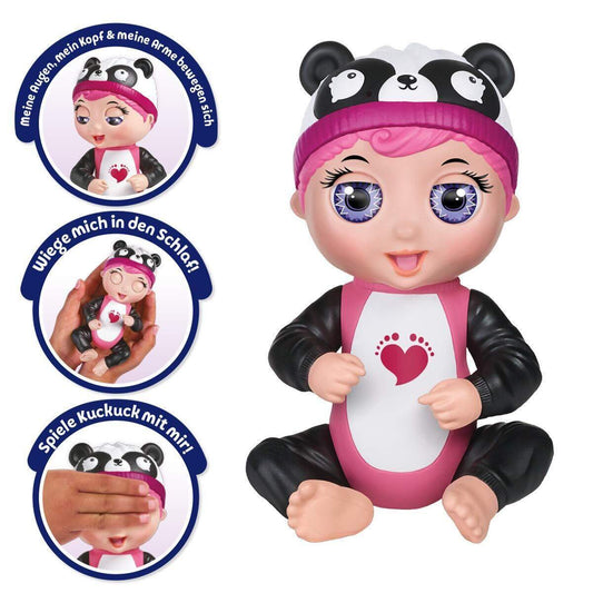 Bandai Tiny Toes Interaktive Mini-Babypuppe, schwarz