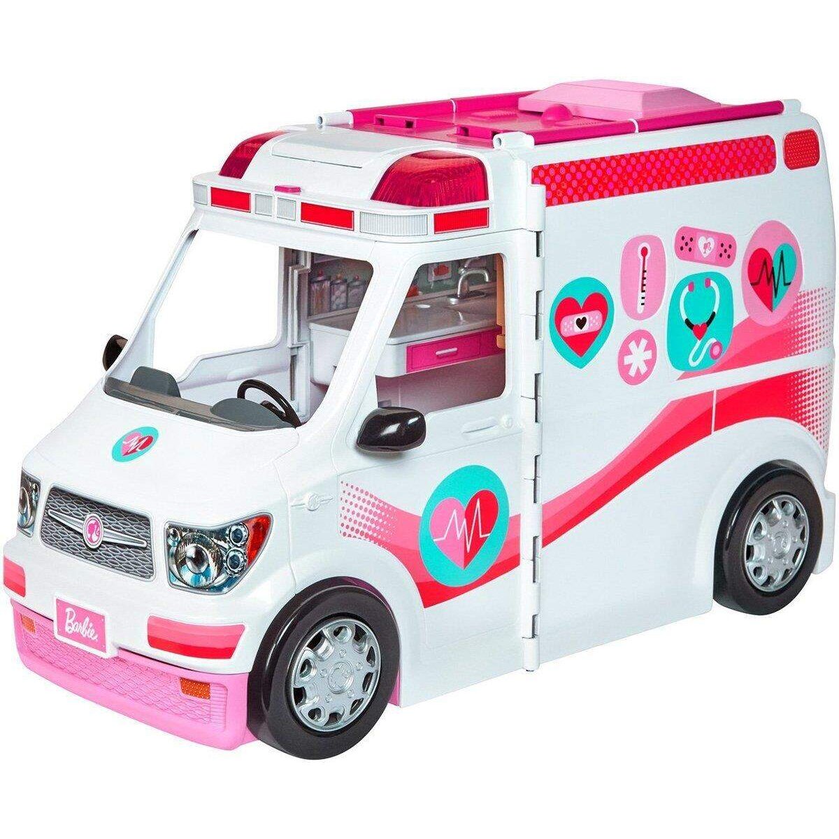 Barbie 2-in-1 Krankenwagen Spielset mit Licht & Geräuschen