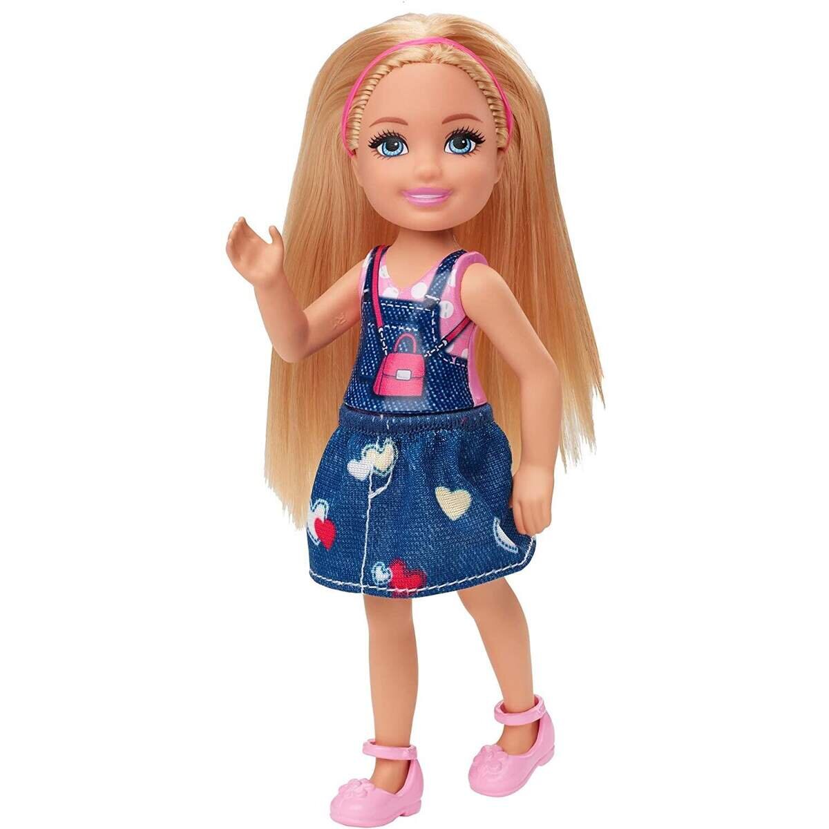 Barbie Chelsea Puppe mit Schultertasche-Motiv, 15 cm