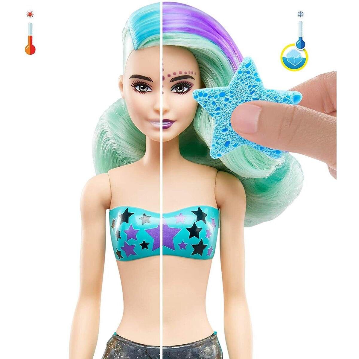 Barbie Color Reveal Meerjungfrau-Puppe mit 7 Überraschungen