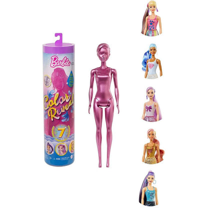 Barbie Color Reveal Puppe, Glitzer Serie, mit Enthüllungseffekt mit 1