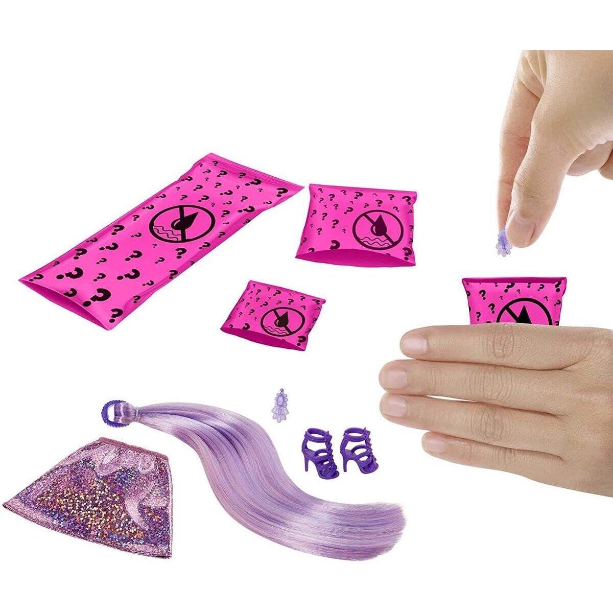 Barbie Color Reveal Puppe, Glitzer Serie, mit Enthüllungseffekt mit 1