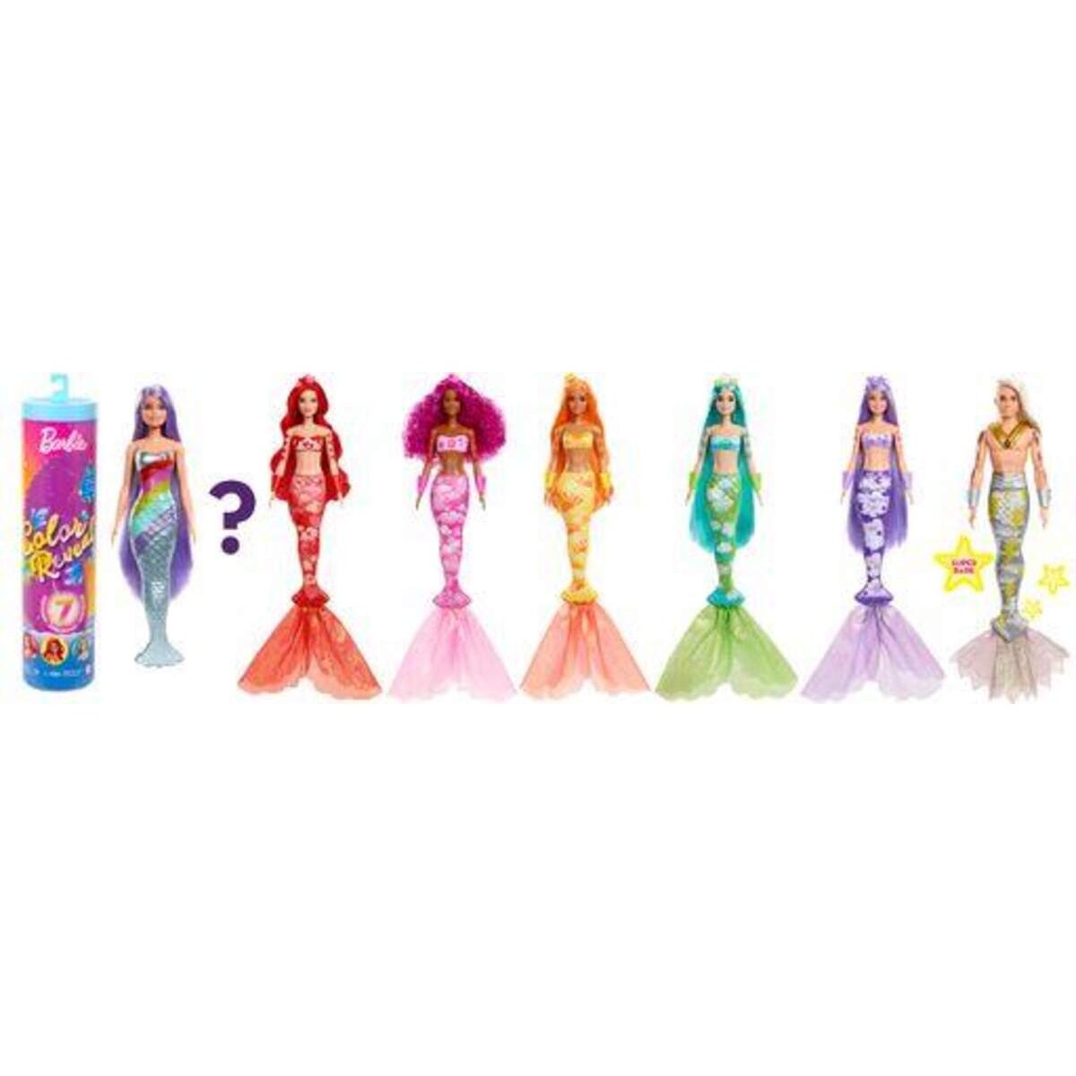 Barbie Color Reveal Puppe Meerjungfrau, Farbwechsel, Anziehpuppe
